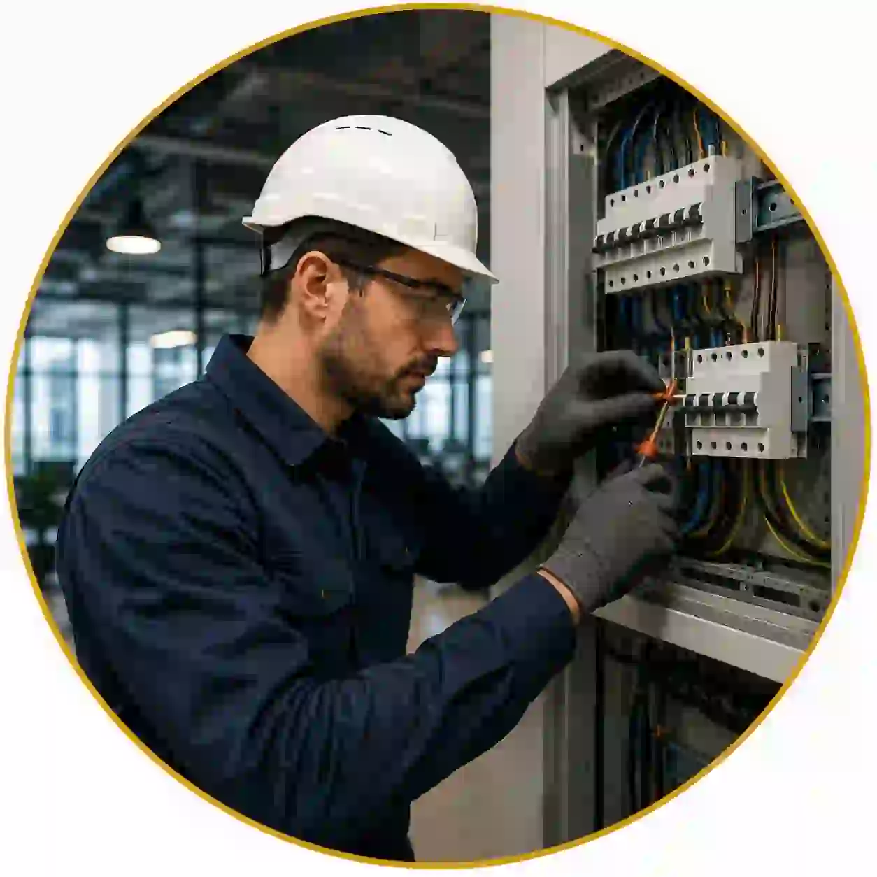 Commercial Electrical Repairs Manchester electrician working on a commercial electrical system